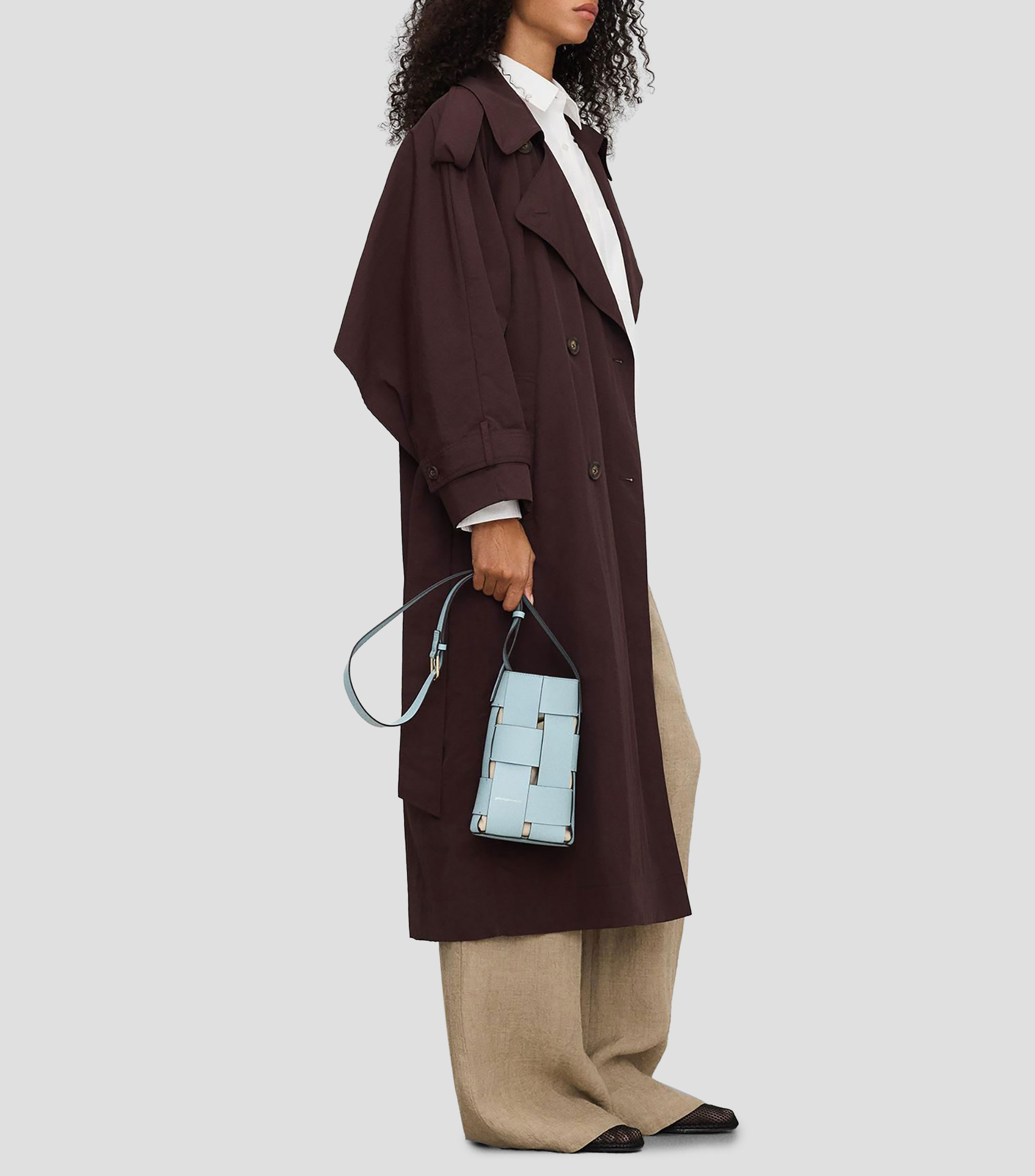 Bolsa Crossbody Azul en Piel Lisa Mujer